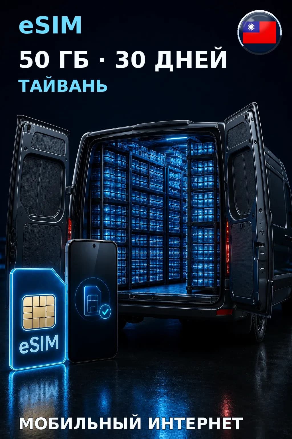 eSIM Тайвань — 50 ГБ, 30 дней — интернет