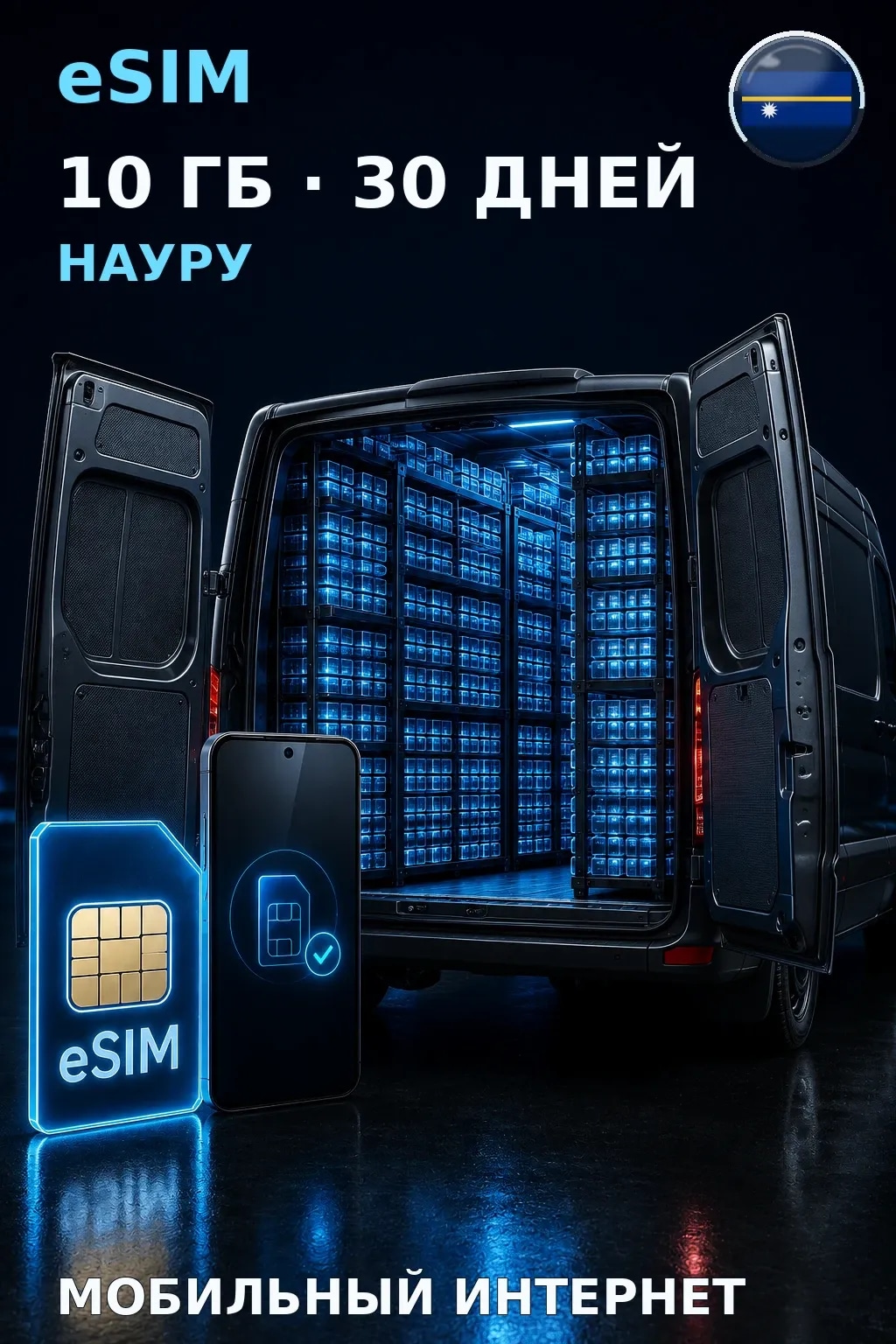 eSIM Науру — 10 ГБ, 30 дней — интернет